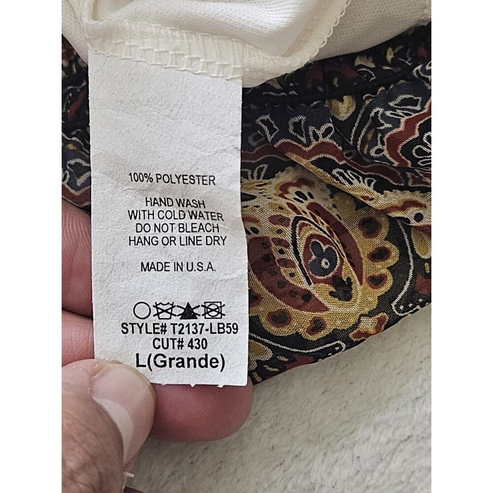 Blue Sketch Blouse Juniors Large Beige Sleeveless Sheer Floral Blouse Top - Picture 6 of 9